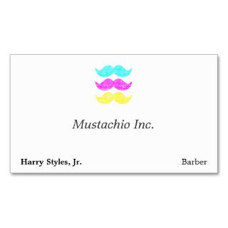 CMY Mustaches (letterpress style) Business Cards