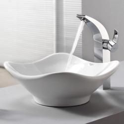 Kraus Bathroom Combo Set White Tulip Ceramic Sink And Illusio Faucet