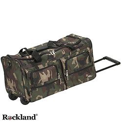Rockland Deluxe Camouflage 22 inch Rolling Upright Duffel Bag