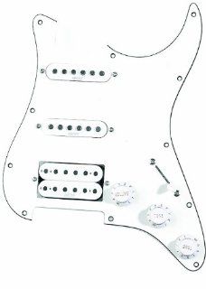 Mighty Mite MM405W  Retrofit Strat HSS Pickguard Assembly with Mighty Mite Pickups Musical Instruments