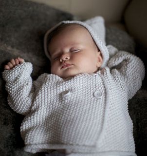 new baby cotton hooded cardigan unisex by the little tailor