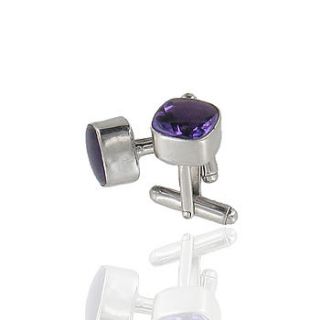 square amethyst cufflinks by amadoria