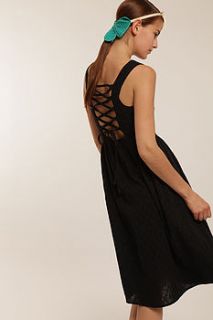 lace back midi dress by lowie