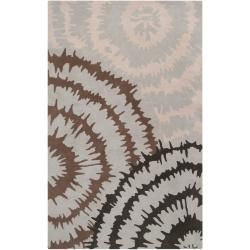 Harlequin Hand tufted Gray Opaque Abstract Plush Wool Indoor Rug (5 X 8)