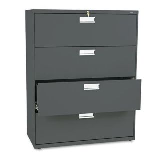 Hon 600 Series 42 inch Wide 4 drawer Charcoal Lateral File Cabinet