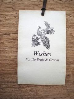 wedding wishing tree tags with peacock by edgeinspired