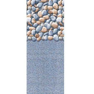24 ft. Round Overlap Above Ground Pool Liner   Rock Island   20 Gauge  Swimming Pool Liners  Patio, Lawn & Garden