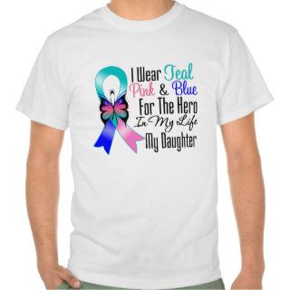 Thyroid Cancer Ribbon Hero My Daughter T Shirts