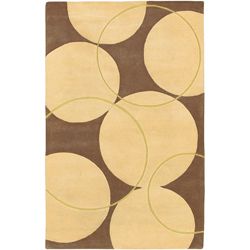 Hand tufted Beige Contemporary Circles Vougue New Zealand Wool Geometric Rug (26 X 8)