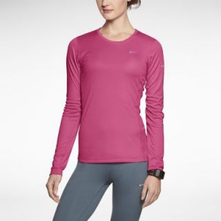 Nike Miler Long Sleeve Womens Running Shirt   Dynamic Pink
