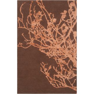 Candice Olson Hand tufted Rialto Brown Contemporary Bobrownical Rug (2 X 3)