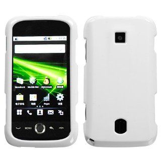 Hard Protector Skin Cover Cell Phone Case for Huawei Ascend M860 Cricket   Solid Ivory White Cell Phones & Accessories