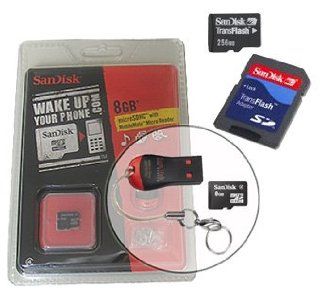 Sandisk 8GB microSDHC Class 4 Memory Card, Sandisk 256MB Transflash Memory Card, SD Adapter and Sandisk MobileMate Memory Card Reader Computers & Accessories