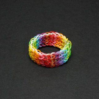 Triple Rainblow Loom Bracelet w/ Glow in the Dark Connector Bands  Rainbow Loom Bracelets  