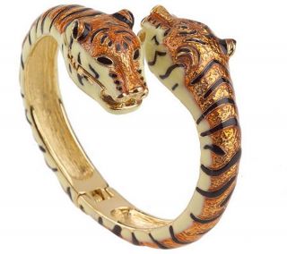 Kenneth Jay Lanes Hidden Tiger Bangle Watch —