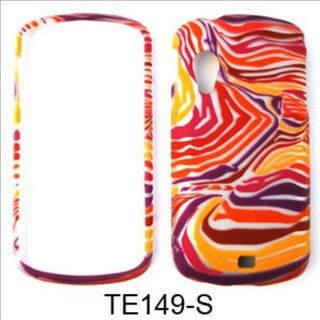 For Samsung Stratosphere i405 Case Cover   Red Orange Purple Zebra Rubberized TE149 S Cell Phones & Accessories