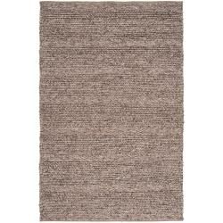 Hand woven Casual Solid Brown Auke Wool Rug (8 X 10)