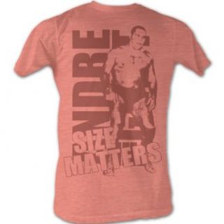 Andre the Giant T shirt   Size Matters Peach Color Adult Tee Shirt Clothing