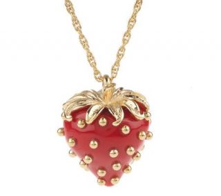 Kenneth Jay Lanes Strawberry Pendant w/36 Chain —