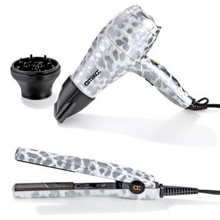 Amika Go Go Hair Dryer, Styler Travel Kit   Silver Leopard