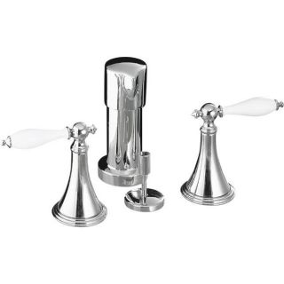 Kohler K 316 4p cp Polished Chrome Finial Traditional Bidet Faucet With Lever Handles
