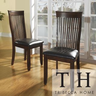 Tribecca Home Winsford Burnished Cherry High Back Transitional Dining Chair (set Of 2)