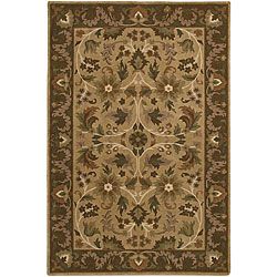 Hand knotted Neoteric Tan Wool Rug (2 X 3)