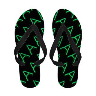 Letter "A" in Neon Green Sandals