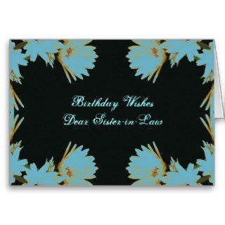Birthday Sister in law, blue daisies Greeting Card