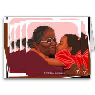 Grandmother & Girl II (blank) Greeting Cards