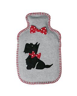 scottie dog hot water bottle   grey by kiki's gifts and homeware