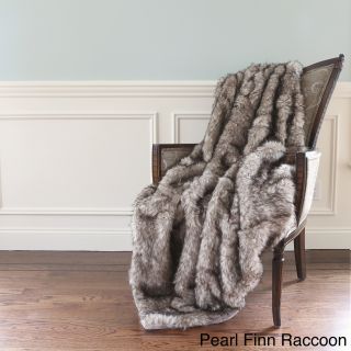 Best Home Fashion Wild Mannered Luxury Long Hair Faux Fur 58x60 Lap Throw White Size Queen