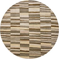 Hand knotted Mandara Casual Multi New Zealand Wool Rug (79 Round)