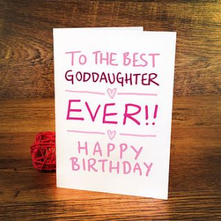 goddaughter birthday card by a is for alphabet