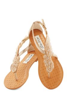 A Flight to See Sandal in Champagne  Mod Retro Vintage Sandals