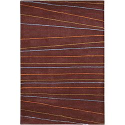 Hand tufted Striped Mandara Wool Rug (5 X 76)