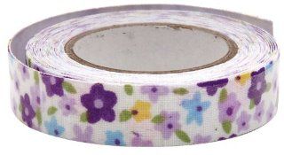 Fabscraps Self Adhesive Decorative Ribbon Tape 5 Yard Per Roll, Purple/White Stripe