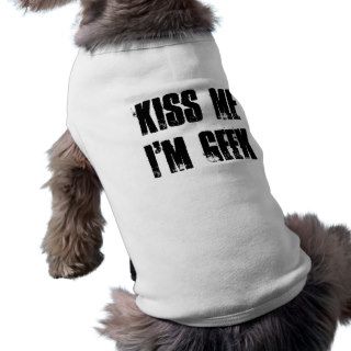 Kiss Me I'm Geek   for dogs Doggie Tee Shirt