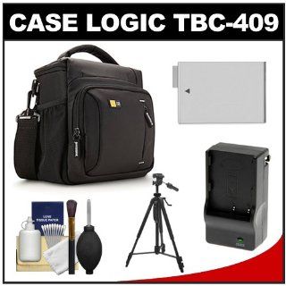Case Logic TBC 409 Digital SLR Camera Shoulder Case (Black) with LP E8 Battery & Charger + Tripod + Kit for Canon Rebel T3i, T4i, T5i  Camera & Photo