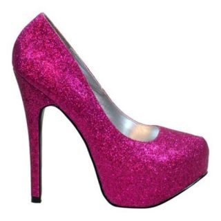 Women's Highest Heel Kissable 11 Fuchsia Glitter Polyurethane Highest Heel Heels