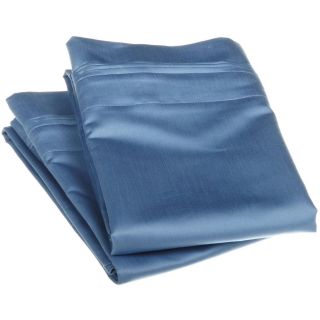 None 100 percent Egyptian Luxurious Cotton 1500 Thread Count Solid Pillowcase Set Blue Size King