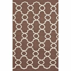 Nuloom Handmade Flatweave Marrakesh Trellis Brown Wool Rug (5 X 8)
