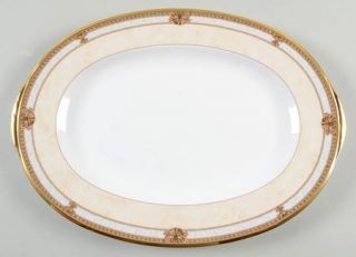 Noritake Chavot Gold 14 Oval Serving Platter, Fine China Dinnerware   Bone Chin