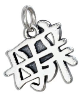 Sterling Silver Chinese Symbol "Mother" Charm Clasp Style Charms Jewelry