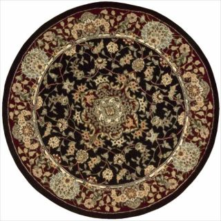 Nourison 2000 Hand tufted Tabriz Round Black Floral Rug (4 X 4)