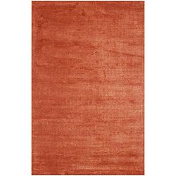 Hand woven Wool And Art Silk Red Rug (8 X 10)