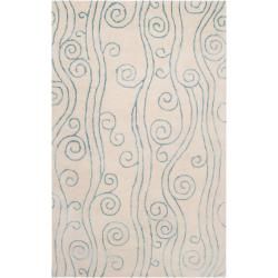 Somerset Bay Hand tufted Bacelot Bay Ivory Beach inspired Wool Abstract Rug (33 X 53)