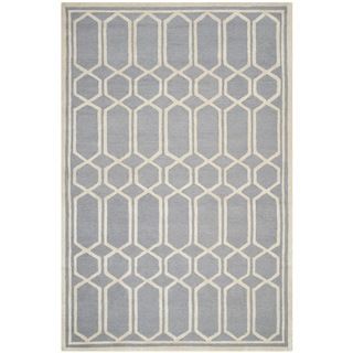 Safavieh Handmade Moroccan Cambridge Oriental Silver Wool Rug (6 X 9)
