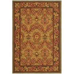 Contemporary Hand hooked Chelsea Green Wool Rug (39 X 59)
