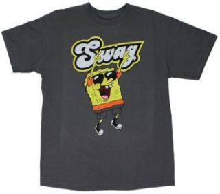 Swag   Spongebob Squarepants T shirt Adult 2XL   Charcoal Clothing